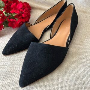 J. Crew Factory Black Suede Flats Size 10